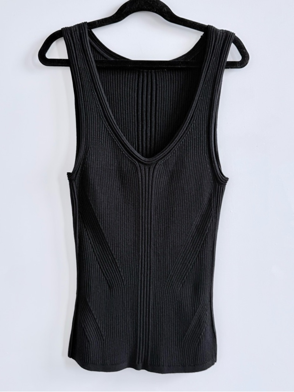 WHBM Ribbed Knit Sweater Tank - Black NWOT